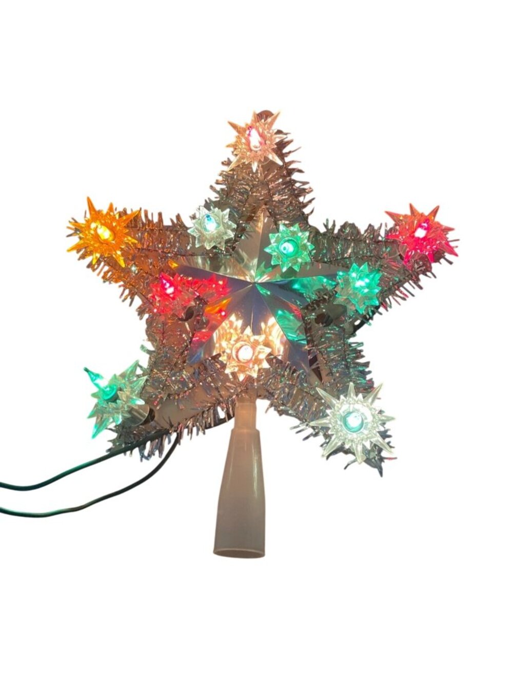 Vtg Noma Deluxe Tinsel Tree Top 10 Lights Twinkling / Non Twinkling Original Box
